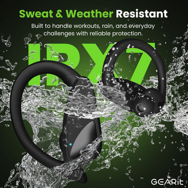 GEARit Sport Hook Earbuds - Waterproof IPX7 Bluetooth 5.4 23hr Battery