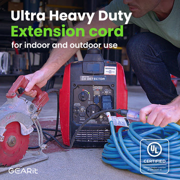 12/3 SJEOW Heavy Duty Outdoor Extension Cord, 100 Feet