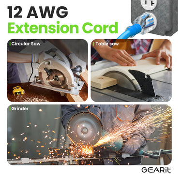 12/3 SJEOW Heavy Duty Outdoor Extension Cord, 100 Feet