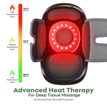 Adomii Cordless Knee Massager with Heat & Red Light Therapy LED Display