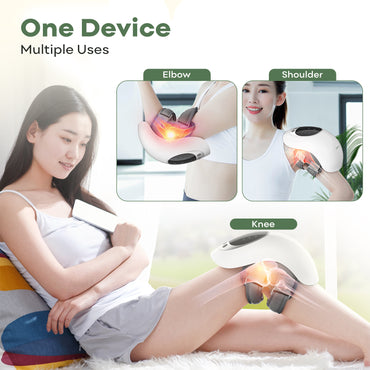 Adomii Cordless Knee Massager with Heat & Red Light Therapy LED Display