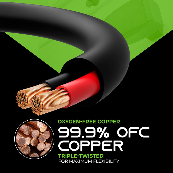 GearIT 16 AWG Direct Burial Outdoor Speaker Wire - CL3 Rated - Oxygen Free Copper (OFC), Black GearIT