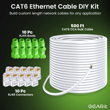 color_white | Cat6 CCA Outdoor Ethernet Cable for Direct Burial - White / 500 Feet Bulk Kit, image 6