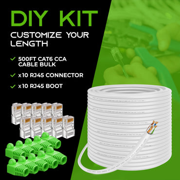 color_white | Cat6 CCA Outdoor Ethernet Cable for Direct Burial - White / 500 Feet Bulk Kit, image 9