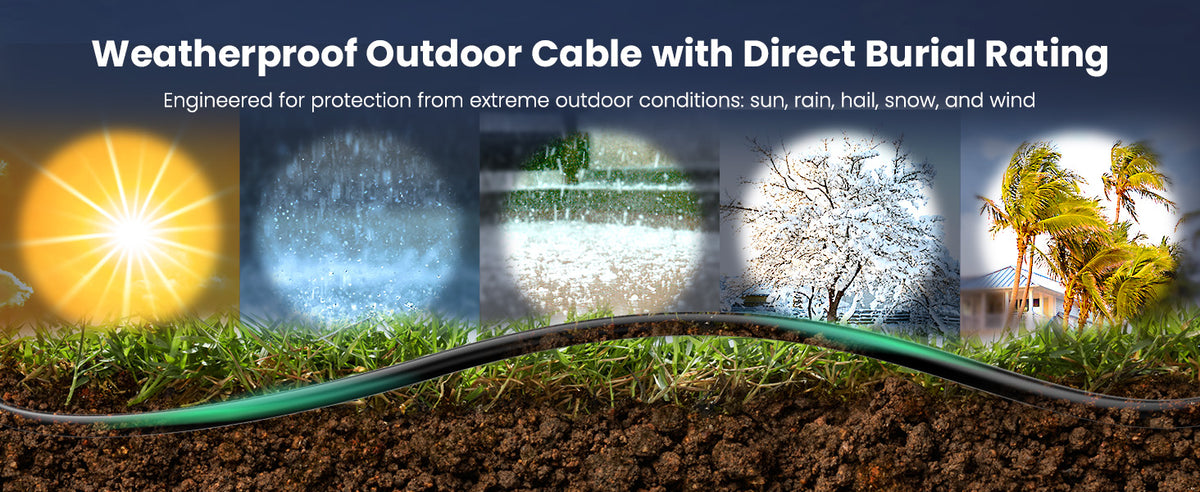 Weatherproof Outdoor Cable with Direct Burial Rating