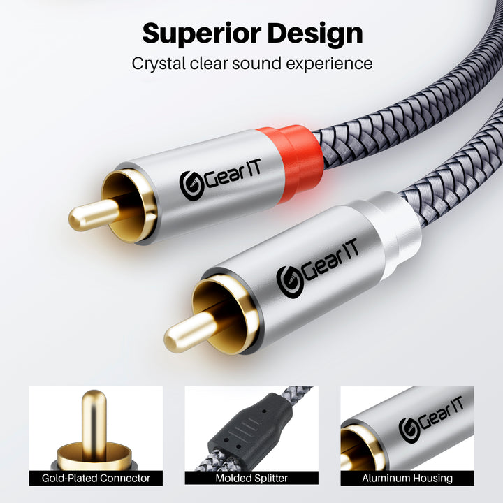2 Rca Cable 2 RCA Male to 2 RCA Male Stereo Audio Cables RCA Stereo Cable Shielded ...