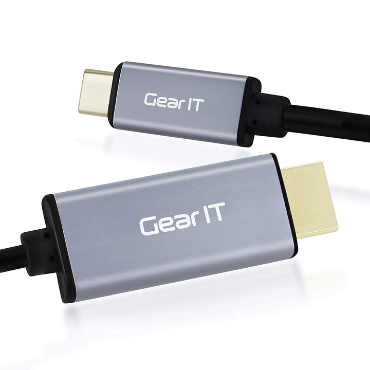 GearIT USB-C to HDMI Cable, [Thunderbolt 3 Port Compatible] USB Type-C, 4K@60Hz - Compatible with MacBook Pro 2018/2017, MacBook Air, iPad Pro 2018 - www.gearit.com