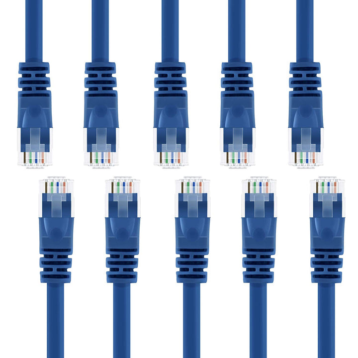 GearIT Cat5e Ethernet Patch Cable - Snagless RJ45, Stranded, 350Mhz, UTP, Pure Bare Copper Wire, 24AWG - Blue - www.gearit.com