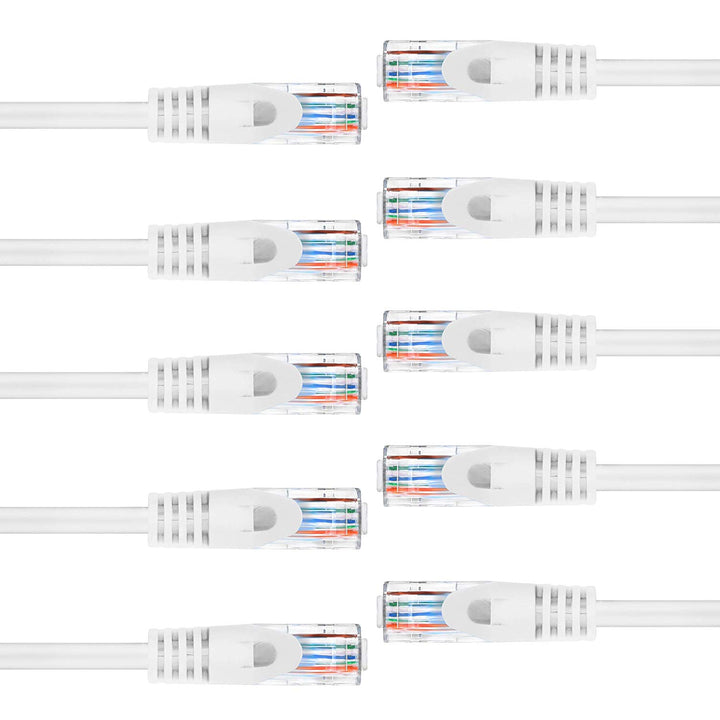 GearIT Cat6 Ethernet Patch Cable - Premium Flexible Soft Tab, Snagless RJ45, Stranded, 550Mhz, UTP, Pure Bare Copper Wire, 24AWG - White - www.gearit.com