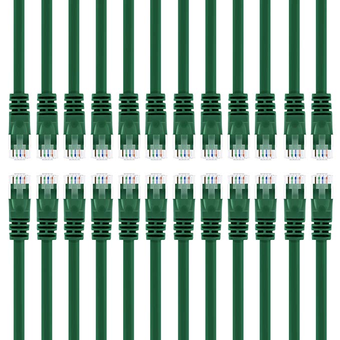 GearIT Cat6 Ethernet Patch Cable - Snagless RJ45, Stranded, 550Mhz, UTP, Pure Bare Copper Wire, 24AWG  - Green - www.gearit.com
