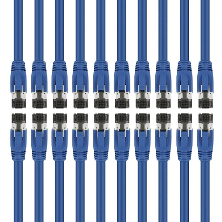 GearIT Cat8 Ethernet Patch Cable - S/FTP ,24AWGm 10Gbps/25Gbps/40Gpbs, 2GHz 2000Mhz, Category8 - Blue - www.gearit.com