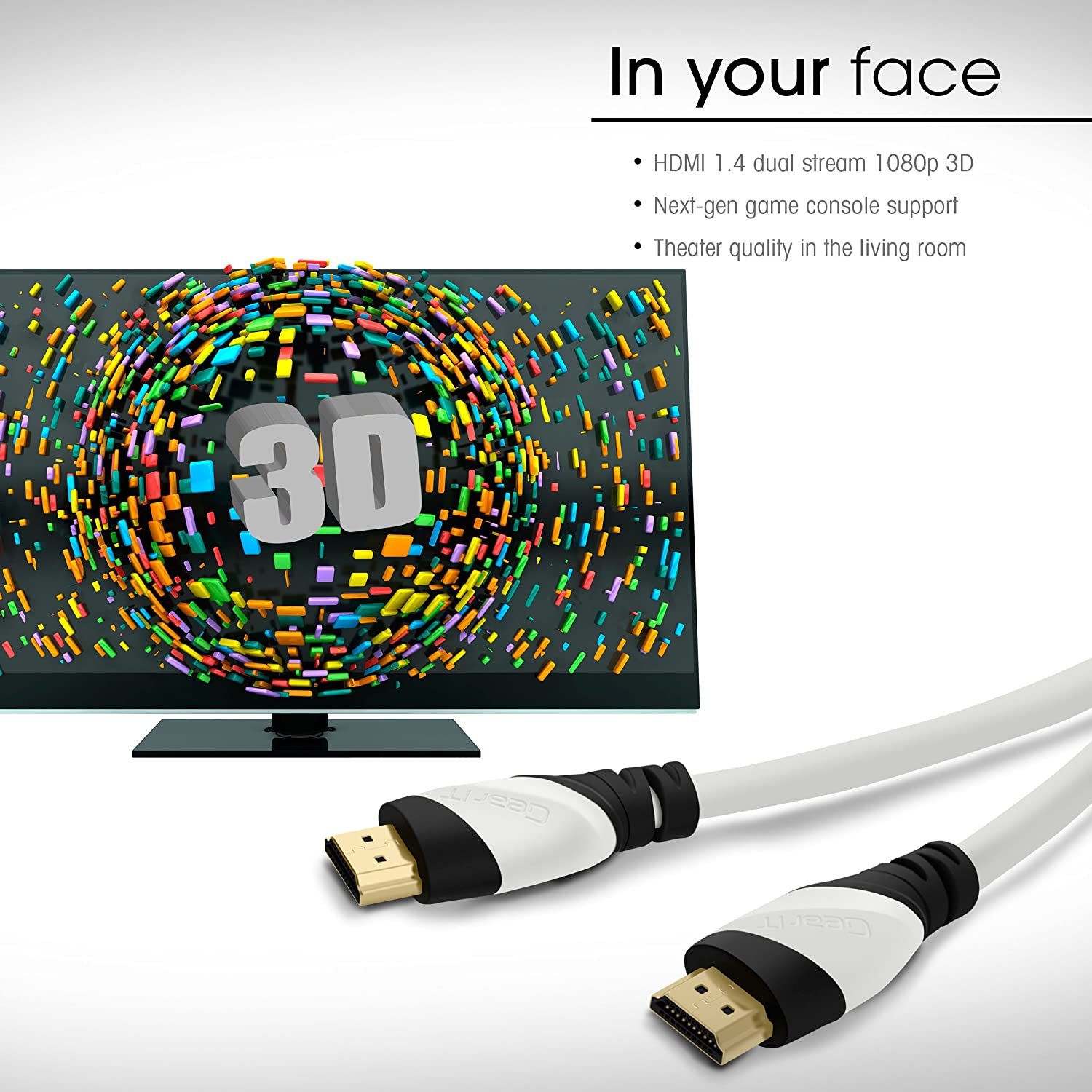 BUCIER HDMI To HDMI Cables 5 Feet, 10-Pack, High Speed HDMI 2.0 Cable Supports 4K@60Hz, 2K - View #5