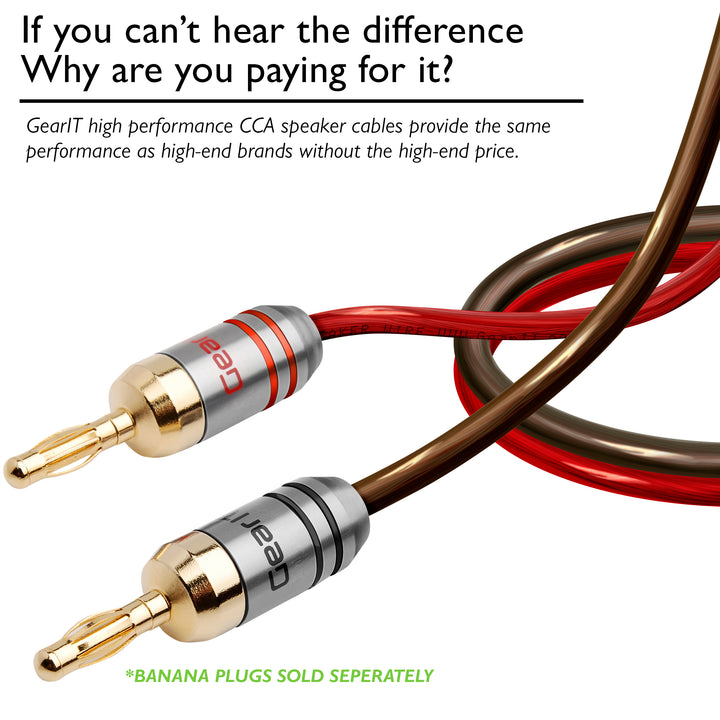 GearIT 14 Gauge Speaker Wire CCA - Copper Clad Aluminum - Home Theater, Car Speakers & More - GearIT