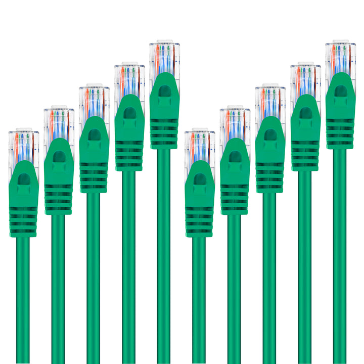 GearIT Cat6 Ethernet Patch Cable - Premium Flexible Soft Tab, Snagless RJ45, Stranded, 550Mhz, UTP, Pure Bare Copper Wire, 24AWG - Green - www.gearit.com