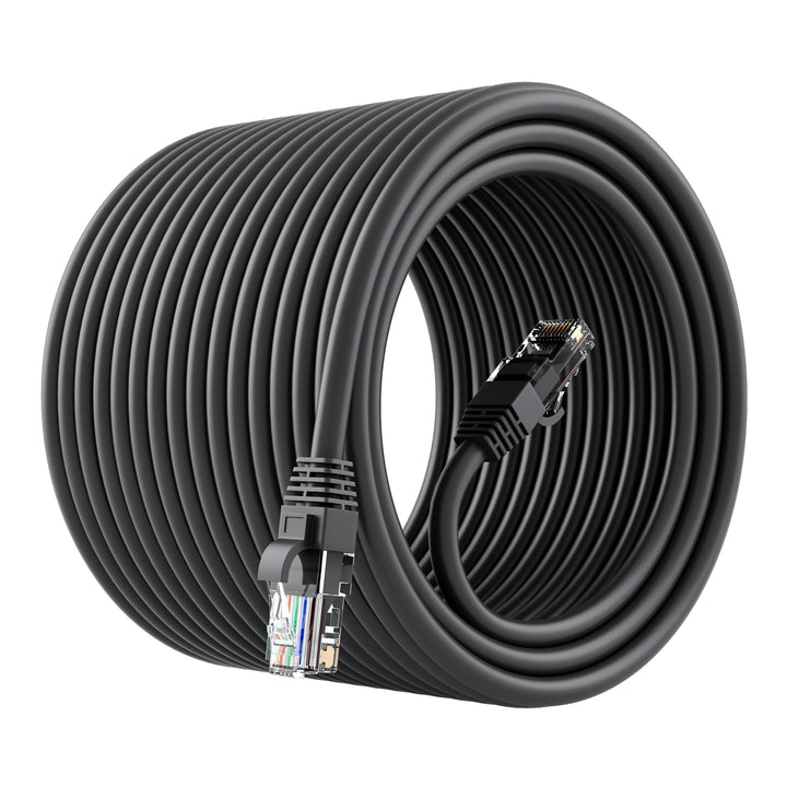 GearIT Cat6 Ethernet Patch Cable - CCA Network Cord - UTP, Black - GearIT
