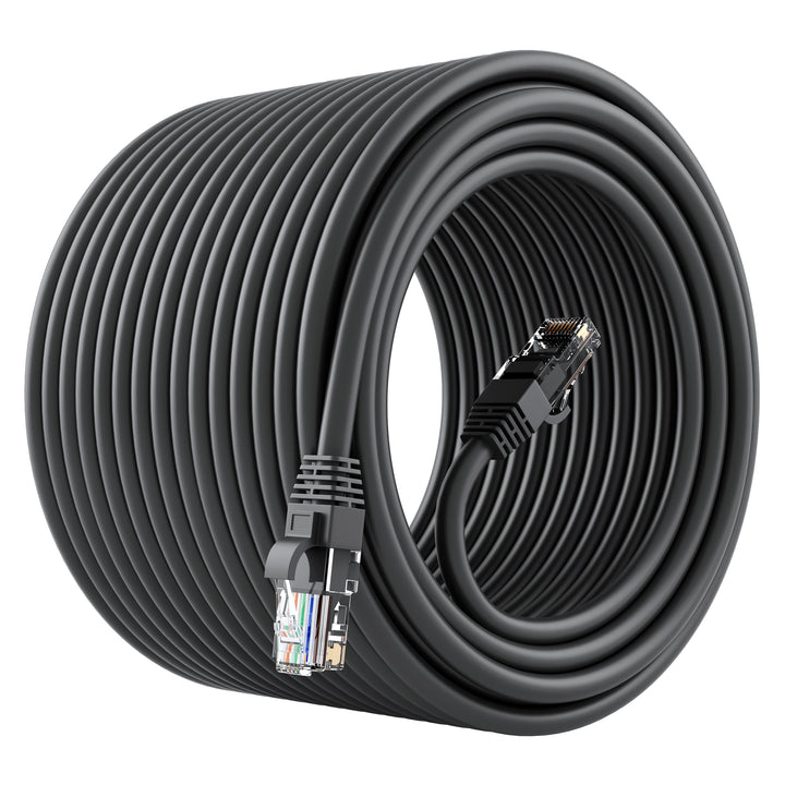 GearIT Cat6 Ethernet Patch Cable - CCA Network Cord - UTP, Black - GearIT