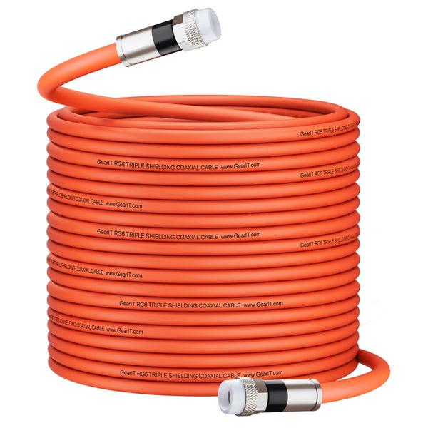 GearIT Waterproof RG6 Coaxial Cable - Orange - GearIT