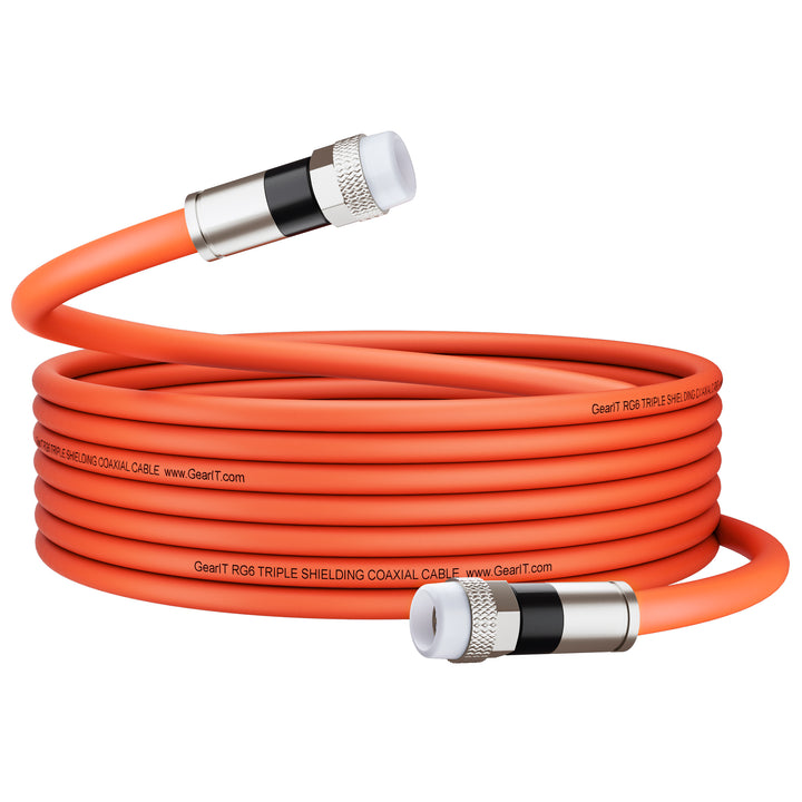 Waterproof RG6 Coaxial Cable, Orange GearIT