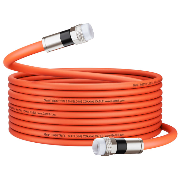 Waterproof RG6 Coaxial Cable, Orange GearIT