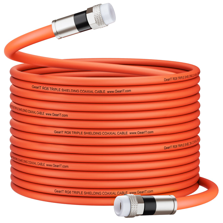 Waterproof RG6 Coaxial Cable, Orange GearIT
