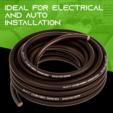Conext Link 2 AWG Gauge Battery Cable - 10ft OFC Copper Power Wire, Clear Silver, Super Flexible