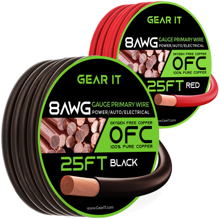 8 Gauge OFC Ground Wire - 8AWG Electrical Power Cable - GearIT