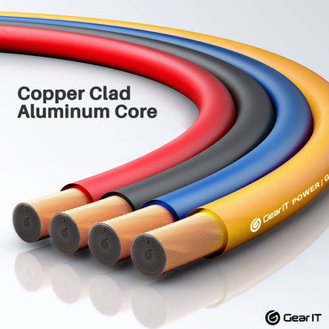 GEARit 12 Gauge Power Ground Electrical Wire Copper Clad Aluminum Single Conductor 4 Primary Colors