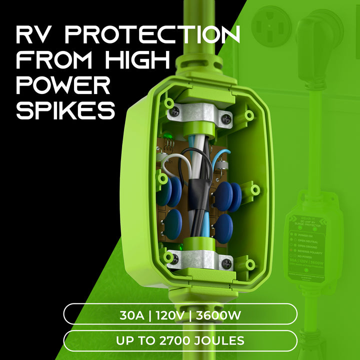 30-Amp RV Surge Protector Plug with 2700 Joules Surge Protection - Weather Resistant - GearIT
