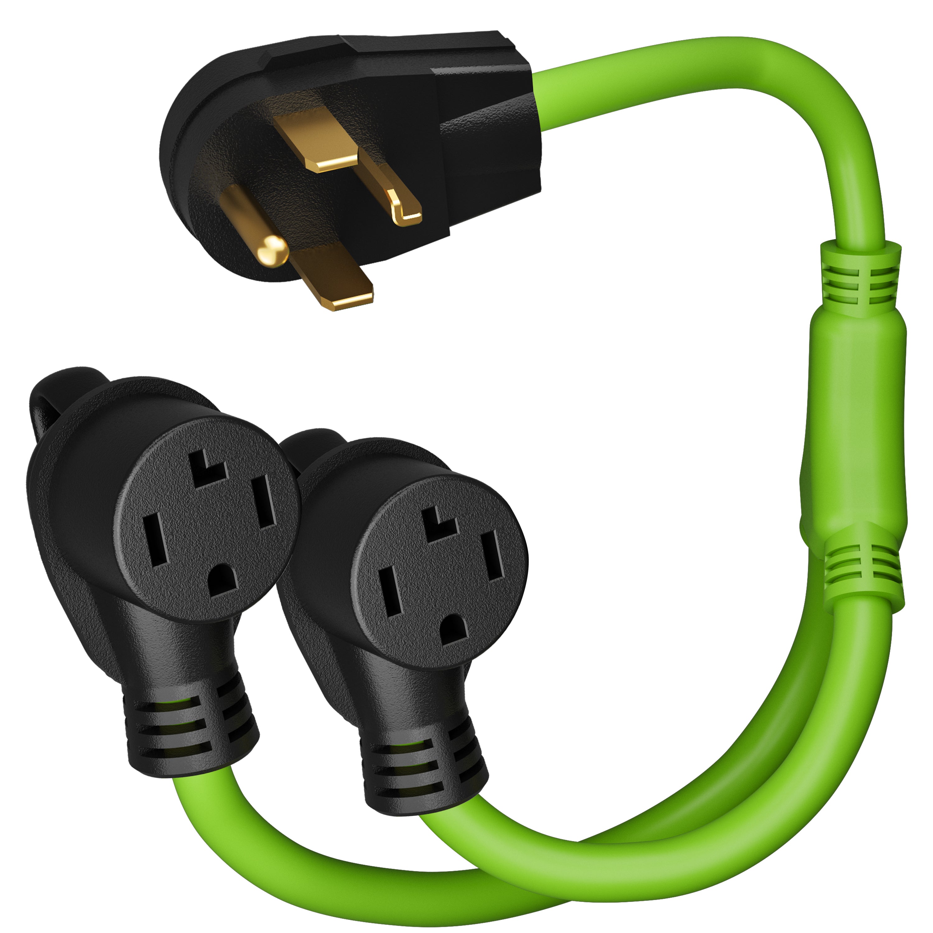 30 Amp NEMA 14 30P To Dual NEMA 14 30R Splitter Power Cord Adapter 4 30 amp nema 14 30p to dual nema 14 30r splitter power cord adapter 4