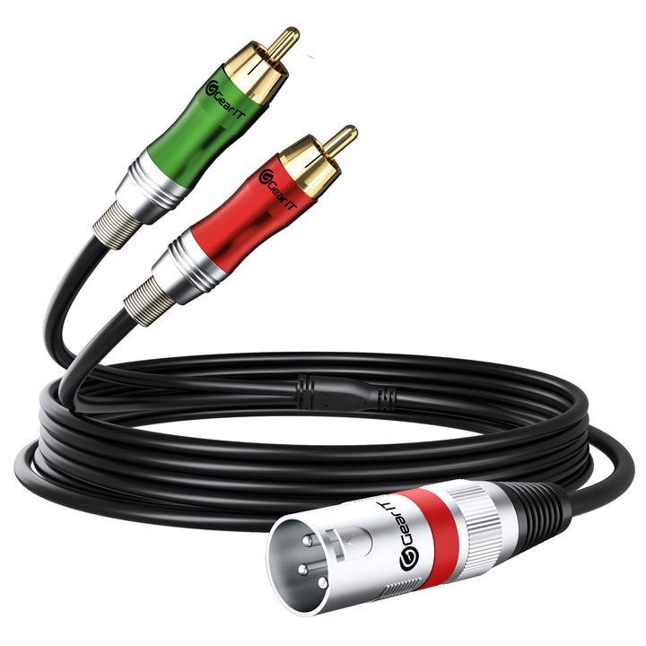 GearIT XLR Male to Dual RCA Male Y-Splitter Cable - GearIT