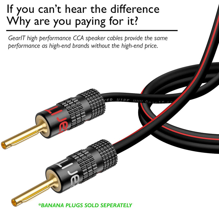 GearIT 18 Gauge Speaker Wire CCA - Copper Clad Aluminum - Home Theater, Car Speakers & More - GearIT