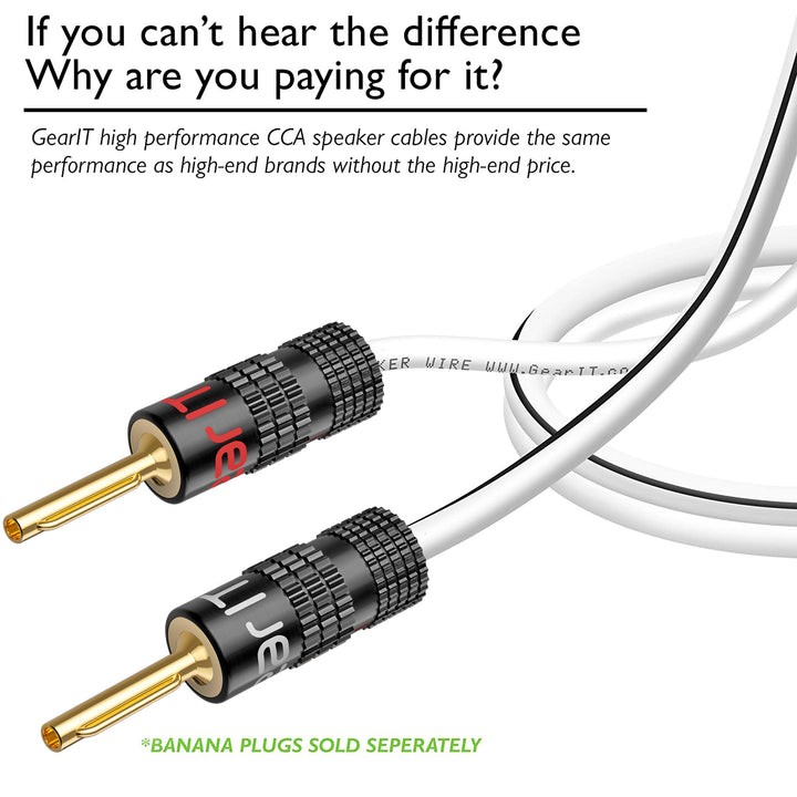 GearIT 18 Gauge Speaker Wire CCA - Copper Clad Aluminum - Home Theater, Car Speakers & More GearIT