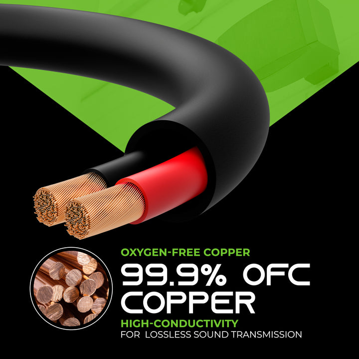 GearIT 12 AWG Direct Burial Outdoor Speaker Wire - CL3 Rated - Oxygen Free Copper (OFC), Black - GearIT