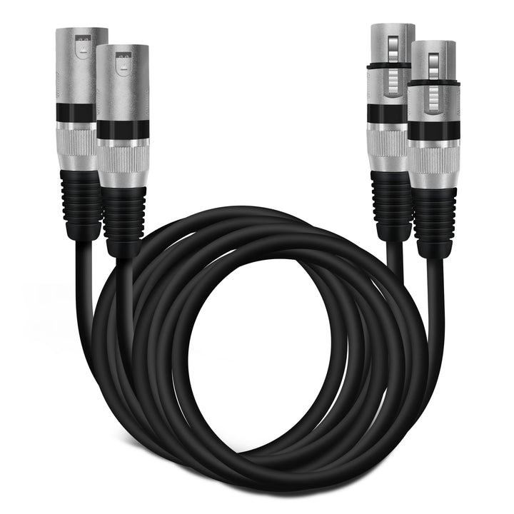 GearIT XLR Male to Female Microphone Extension Cable, Black - GearIT
