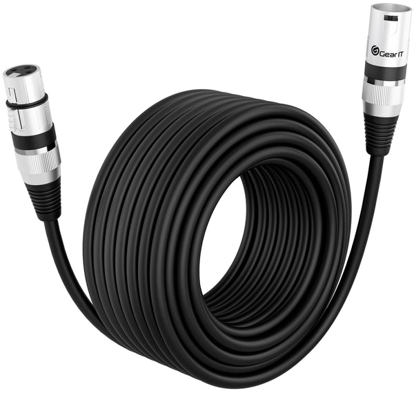 GearIT XLR Male to Female Microphone Extension Cable, Single Pack - GearIT