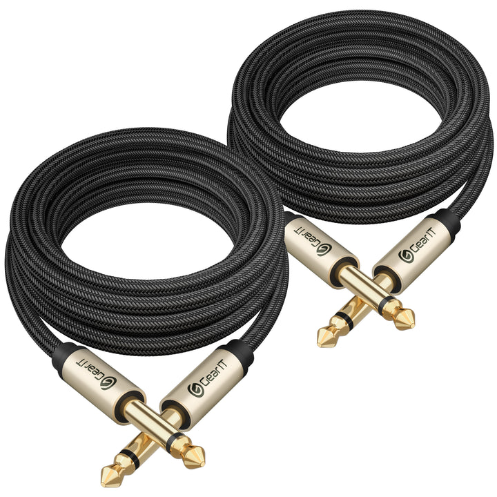 GearIT Guitar Instrument Cable - Nylon Braided 1/4 Inch to 1/4 inch TS Straight Male to Male - GearIT