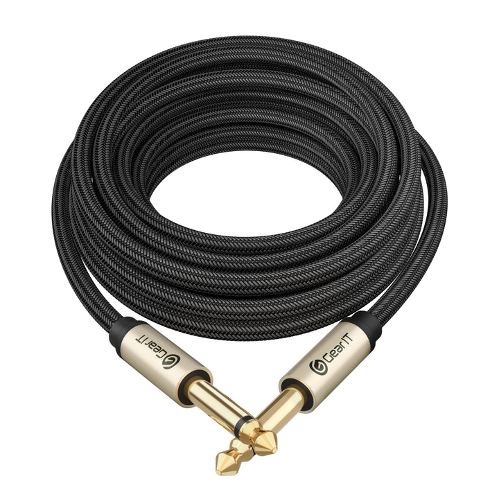 GearIT Guitar Instrument Cable - Nylon Braided 1/4 Inch to 1/4 inch TS Straight Male to Male - GearIT