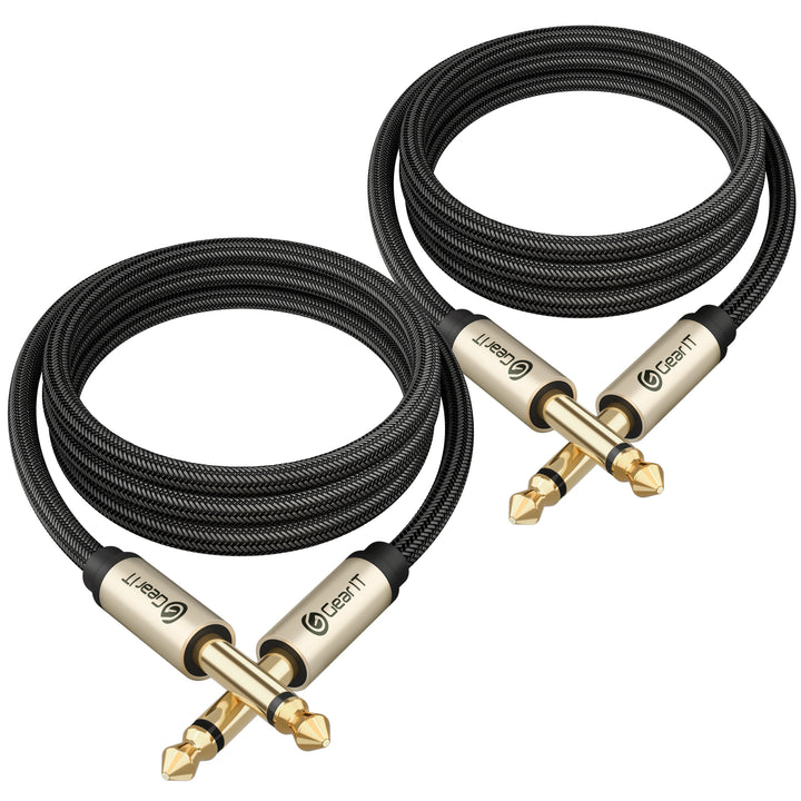 GearIT Guitar Instrument Cable - Nylon Braided 1/4 Inch to 1/4 inch TS Straight Male to Male GearIT