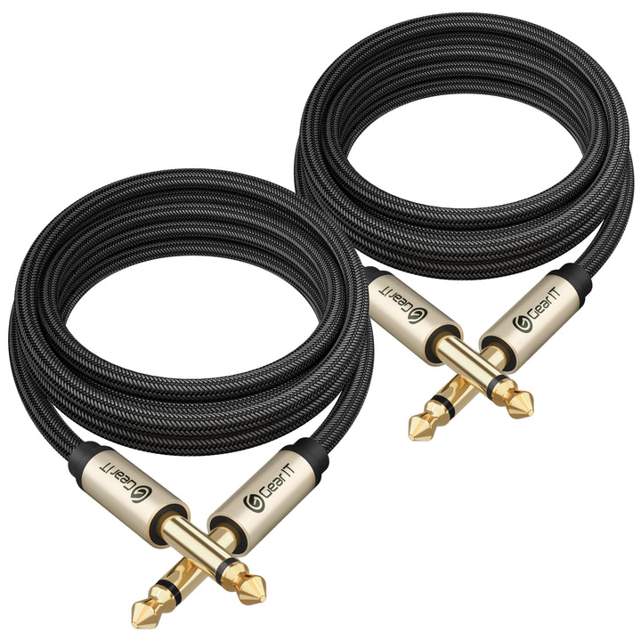 GearIT Guitar Instrument Cable - Nylon Braided 1/4 Inch to 1/4 inch TS Straight Male to Male GearIT